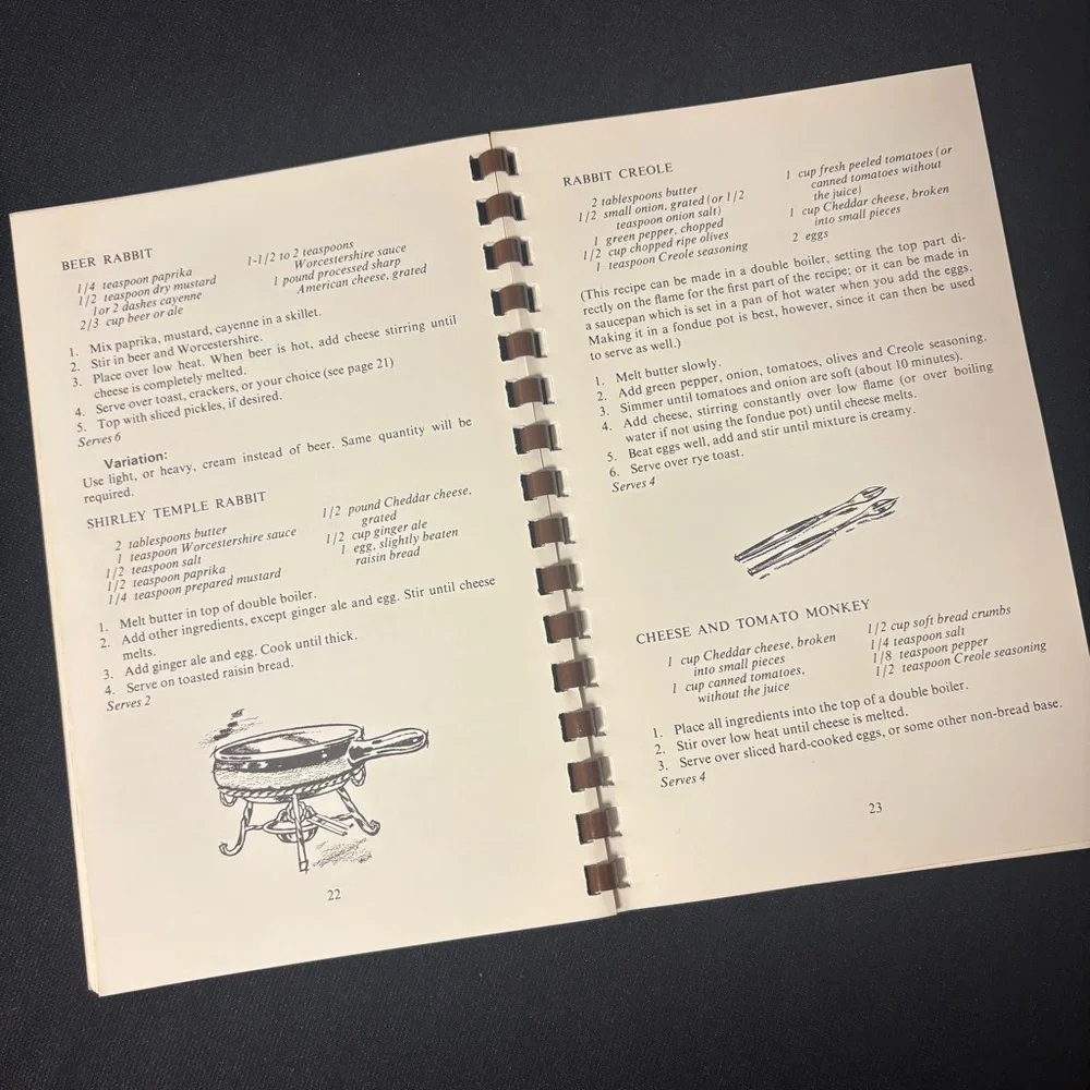Oster Six Vintage Stainless Steel Fondue Forks & Two Fondue Cookbooks